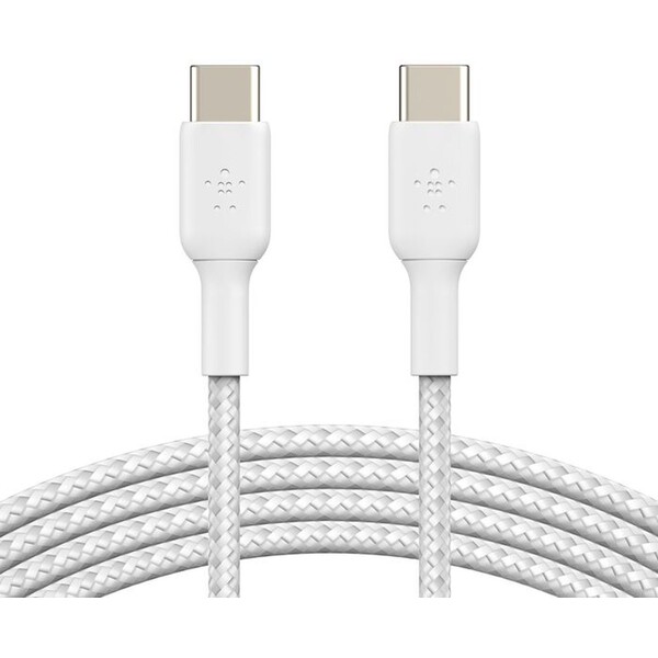 E-shop Belkin BOOST Charge opletený USB-C/USB-C napájací kábel 60W 2m biely