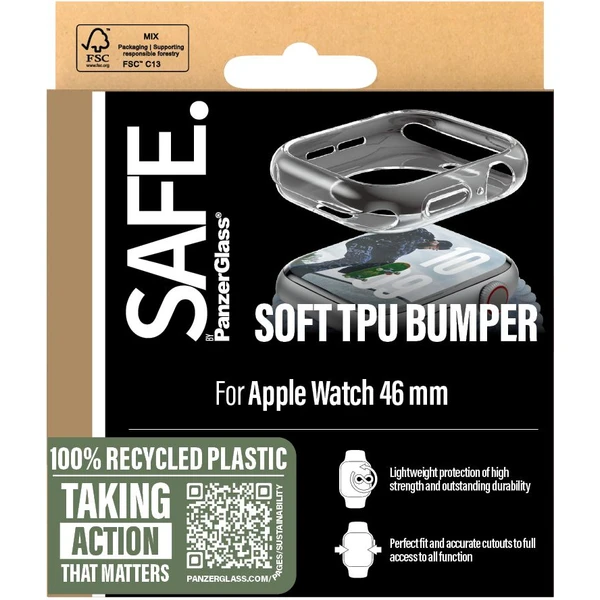 PanzerGlass® SAFE Apple Watch 10/11 (46mm) bumper číry rámček - Puzdra - Obrázok HHWA000L01