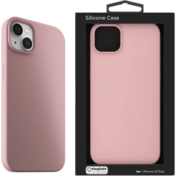 Next One silikónový kryt s MagSafe iPhone 15 ružový - Puzdra - Obrázok HIJ5000701