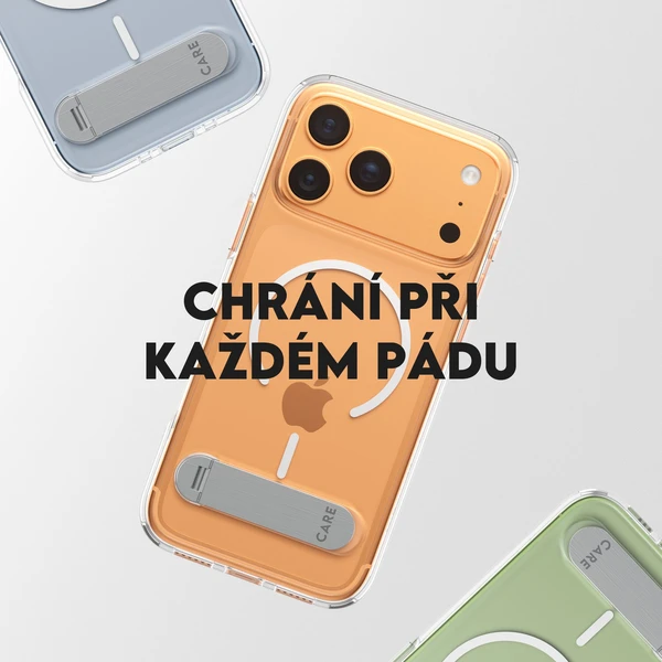PanzerGlass® CARE Kickstand kryt s MagSafe Apple iPhone 17 Pro Max strieborný/biely - Puzdra - Obrázok HJDH000K01