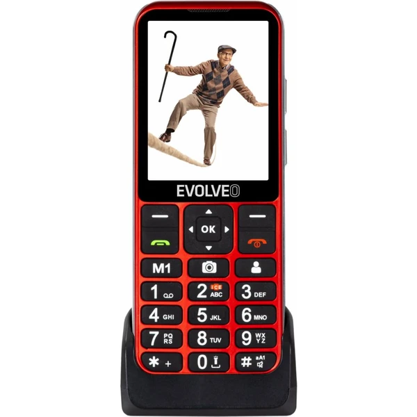 EVOLVEO EasyPhone LT s nabíjacím stojanom červený - Mobilné telefóny - Hlavný obrázok