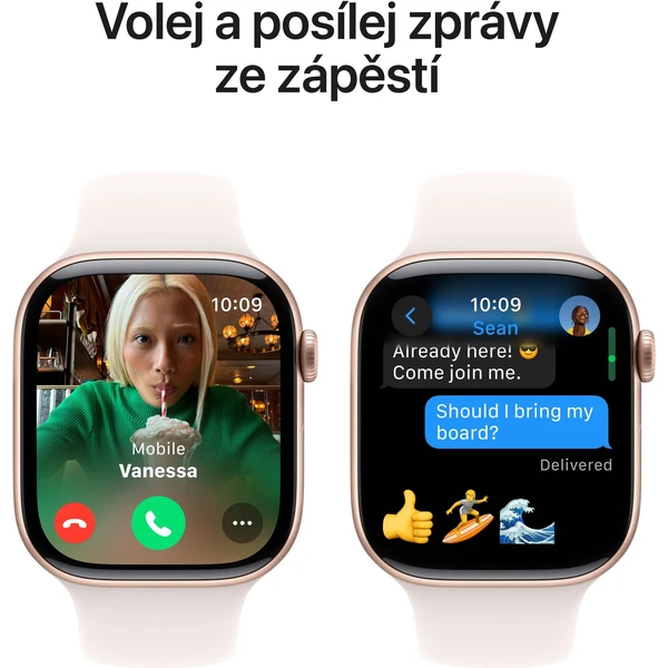 Apple Watch Series 10 46mm Ružovo zlatý hliník so svetlo rumenným športovým remienkom S/M - Inteligentné hodinky - Obrázok HJQ7000K01