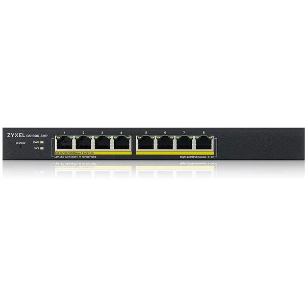 Zyxel GS1900-8HP switch - Switche - Obrázok HK59000N01