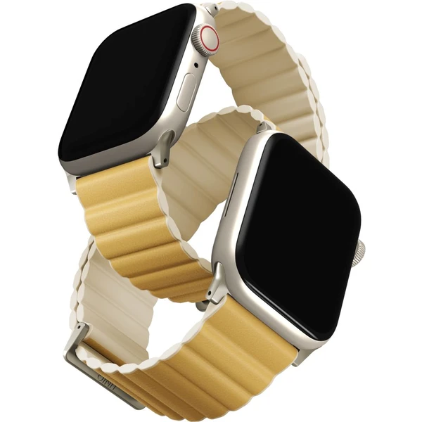 UNIQ Revix Premium Edition remienok pre Apple Watch 42/41/40/38mm Canary (žltý/béžový) - Remienky - Hlavný obrázok
