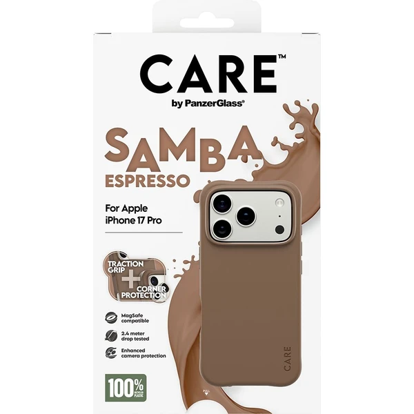 PanzerGlass® CARE Samba kryt s MagSafe Apple iPhone 17 Pro Espresso - Puzdra - Obrázok HMDH000K01