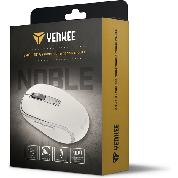 YENKEE NOBLE 2085WE bezdrôtová myš biela - Myši - Obrázok HMVL300401