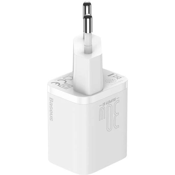 Baseus Rýchlonabíjačka do siete Super Si USB-C PD QC 30W biela - Nabíjačky - Obrázok HOS5000N01