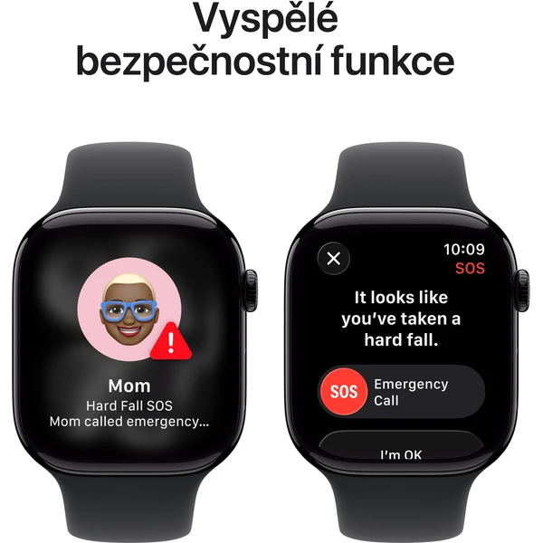 Apple Watch Series 11 (46mm) Klavírne čierny hliník s čiernym športovým remienkom M/L - Inteligentné hodinky - Obrázok HPNH000K01