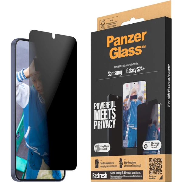 PanzerGlass Privacy Samsung Galaxy S24+/S25+ s inštalačným rámčekom - Ochranné fólie a sklo - Obrázok HQ51000P01