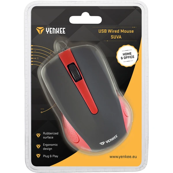 YENKEE YMS 1015RD Suva myš červená - Myši - Obrázok HQ5C300401