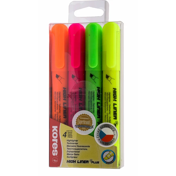Kores HIGH LINER PLUS popisovače set 4 farieb - Popisovače - Hlavný obrázok