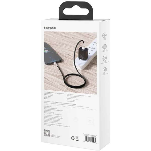 Baseus Cafule USB-C/Lightning napájací kábel 20W 2m čierny - Káble a redukcie - Obrázok HSKGF00101