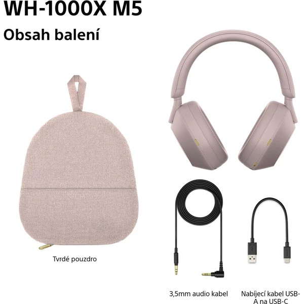Sony WH-1000XM5 bezdrôtové slúchadlá fialovoružové - Slúchadlá - Obrázok HT2H000K01