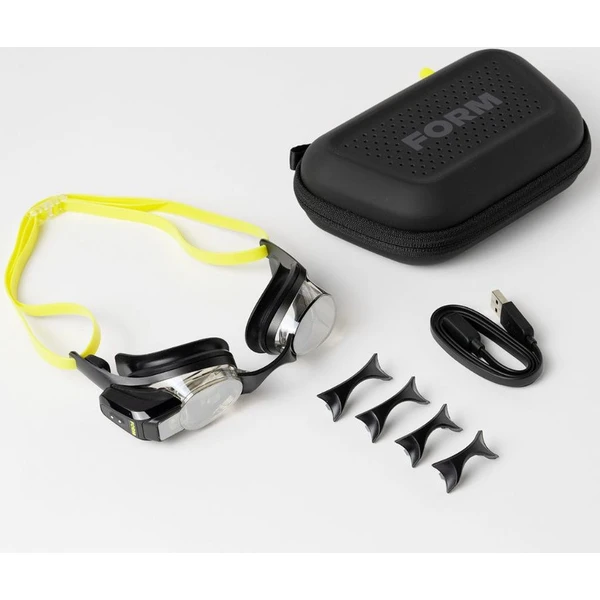 FORM Smart Swim 2 chytré plavecké okuliare čierne/žlté - Okuliare - Obrázok HT6G000K01