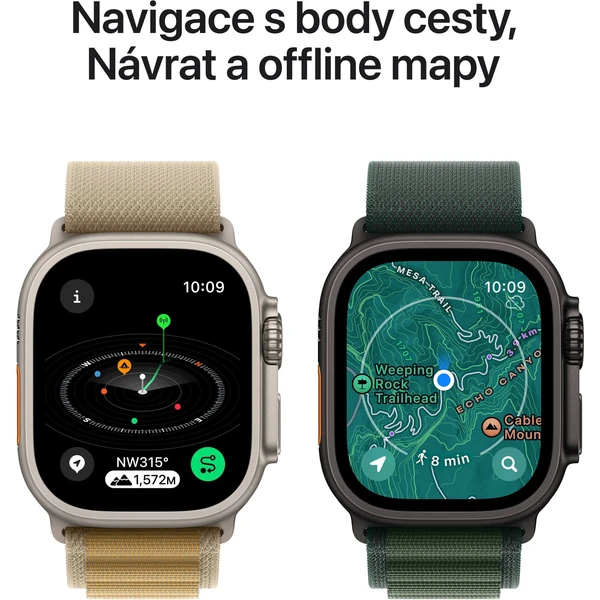 Apple Watch Ultra 2 (2024) 49mm Prírodný titán so žltohnedým alpským ťahom S - Inteligentné hodinky - Obrázok HTQ7000K01