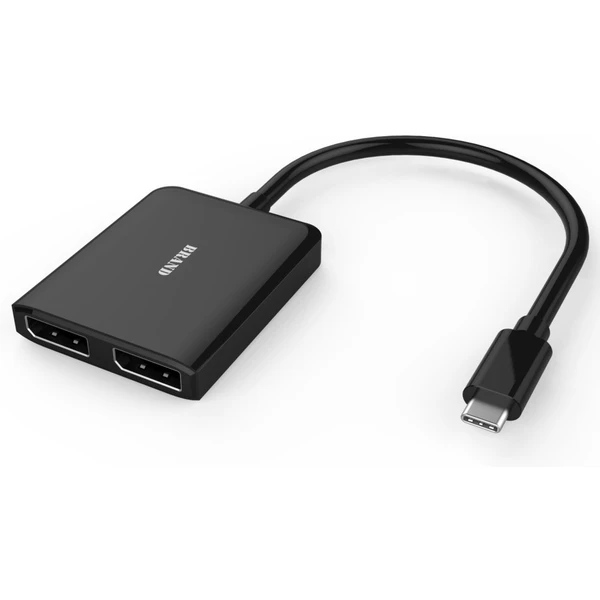 PremiumCord USB-C/2x DisplayPort redukcia 0,2m čierna - Káble a redukcie - Hlavný obrázok