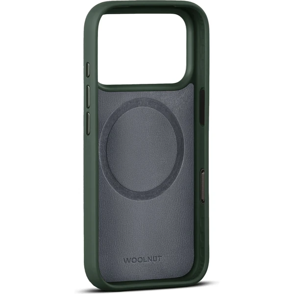 Woolnut MagSafe kožený kryt iPhone 17 Pro tmavo zelený - Puzdra - Obrázok HULH000K01