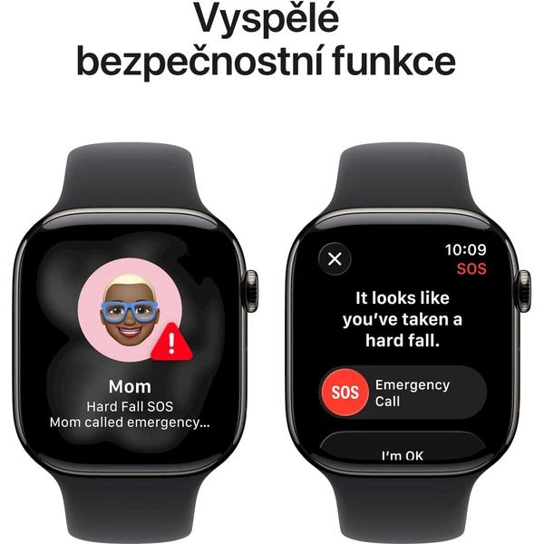 Apple Watch Series 11 Cellular (46mm) Bridlicovo šedý titán s čiernym športovým remienkom M/L - Inteligentné hodinky - Obrázok HURH000K01