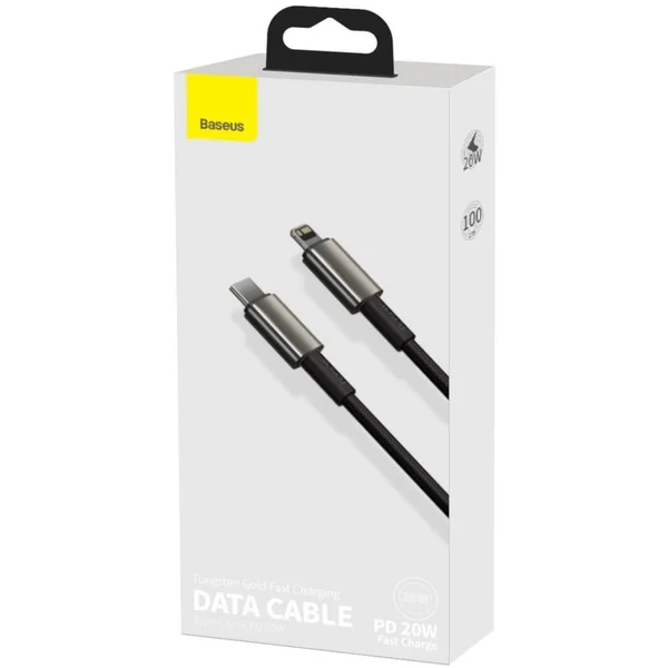 Baseus Tungsten Gold USB-C/Lightning napájací kábel 20W 1m čierny - Káble a redukcie - Obrázok HVKGF00101
