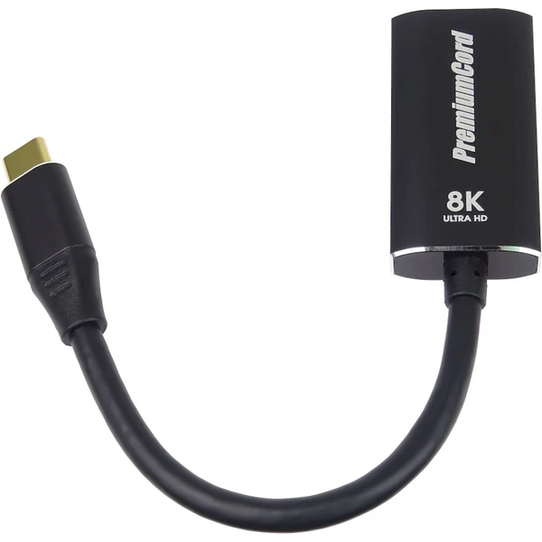 PremiumCord USB-C/DisplayPort 1.4 redukcia 8K čierna - Káble a redukcie - Hlavný obrázok