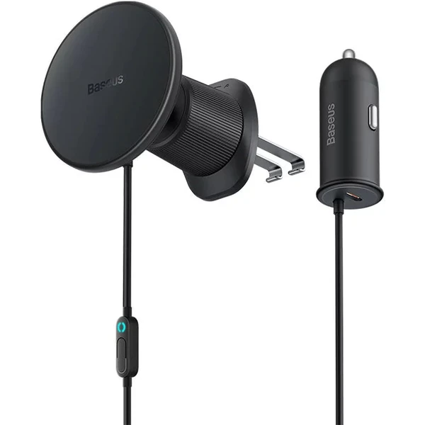 Baseus Magnetický držiak do ventilačnej mriežky s nabíjačkou USB-C 15W+25W čierny - Držiaky - Hlavný obrázok