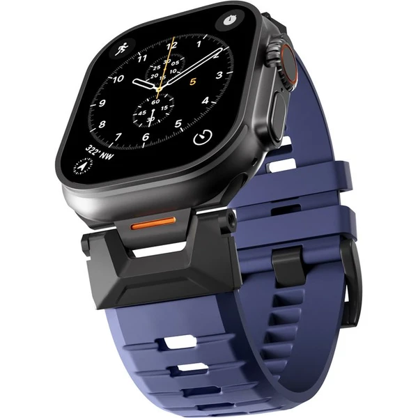 Epico Rubber Pro remienok s nerezovým zapínaním pre Apple Watch 49/46/45/44/42mm modrý - Remienky - Hlavný obrázok