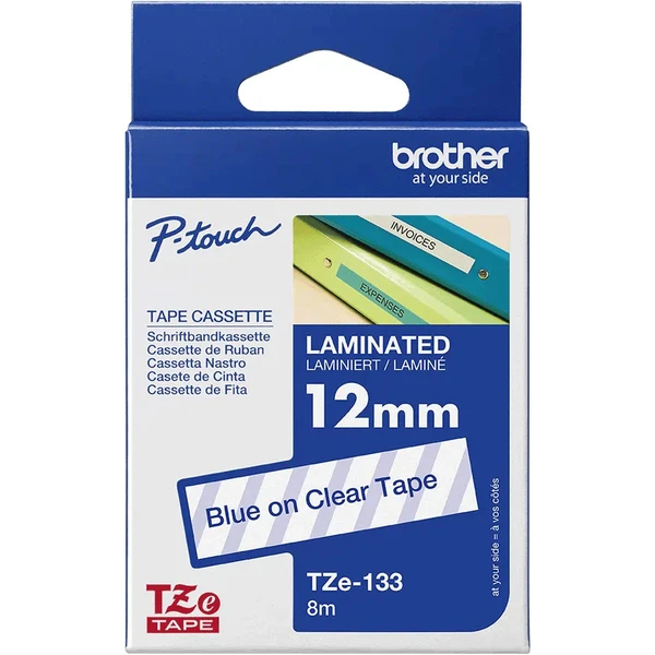 Brother TZe-133 páska modrá na priehľadnom 12 mm - Pásky pre štítkovače - Obrázok I0OB000P01