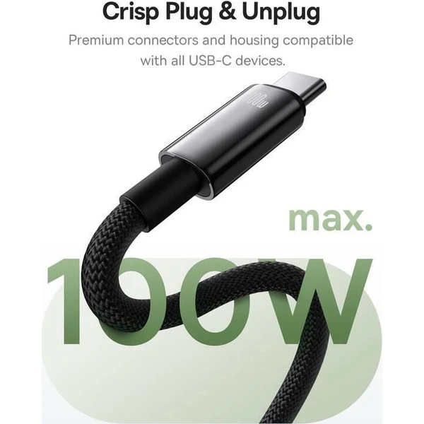 Baseus Tungsten Gold USB-A/USB-C magnetický napájací kábel 100W 1m čierny - Káble a redukcie - Obrázok I12R000K01