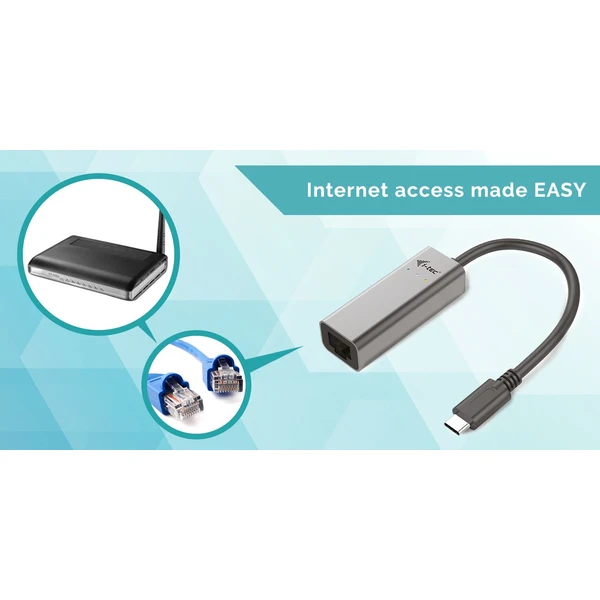 i-tec USB-C Metal Gigabit Ethernet adaptér - Sieťové karty - Obrázok I1HA000501