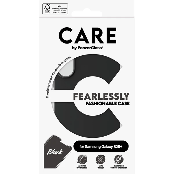 PanzerGlass® CARE kryt Samsung Galaxy S25+ Fearlessly čierny - Puzdra - Obrázok I2FC000J01