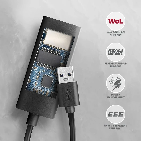 AXAGON ADE-AR USB-A Gigabit Ethernet sieťová karta - Sieťové karty - Obrázok I2P2000J01