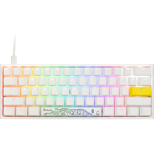 Ducky One 2 Pro Mini Cherry Silent Red herná klávesnica (US) biela