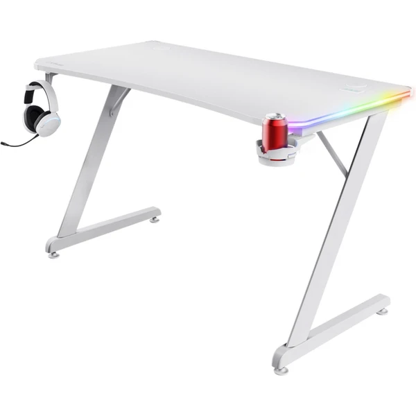 Trust GXT709W Luminius RGB herný stôl biela - Stoly - Hlavný obrázok