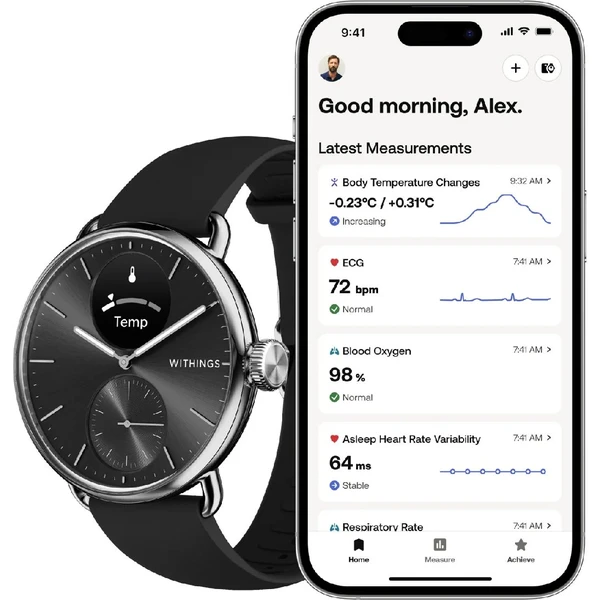 Withings ScanWatch 2 42mm čierne - Inteligentné hodinky - Obrázok I3E7000701
