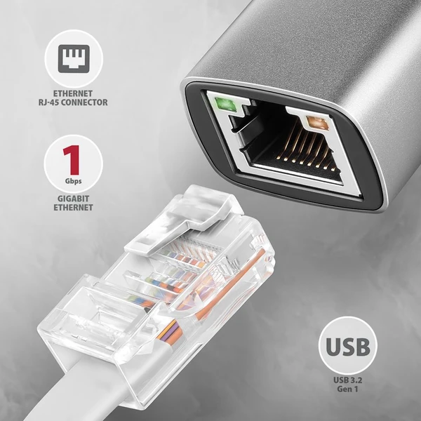 AXAGON ADE-TXCA USB Gigabit Ethernet sieťová karta - Sieťové karty - Obrázok I3P2000J01