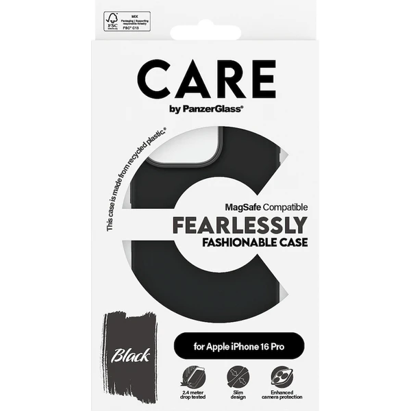 PanzerGlass® CARE kryt Apple iPhone 16 Pro MagSafe Fearlessly čierny - Puzdra - Obrázok I408000P01