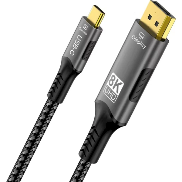 PremiumCord USB-C/DisplayPort 1.4 kábel 8K 2m strieborný - Káble a redukcie - Obrázok I43S000K01