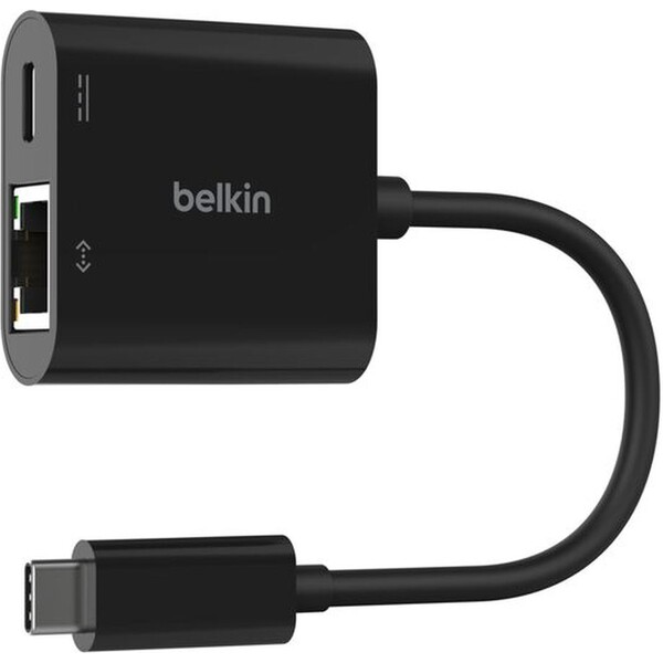 Belkin Connect USB-C adaptér s Gigabit Ethernetom RJ45 + 100W napájaním, čierny