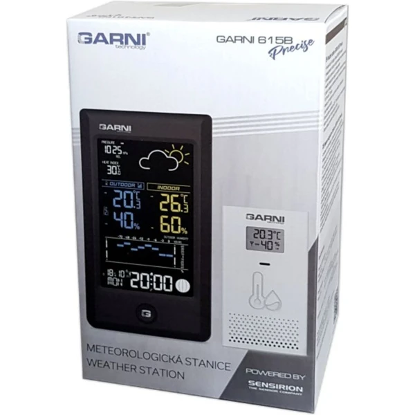 GARNI 615B Precise Meteorologická stanica čierna - Meteorologické stanice - Obrázok I4D5000N01