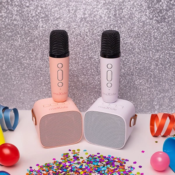 Maxlife MXKS-100 Bluetooth karaoke set biely - Reproduktory - Obrázok I4ER000K01