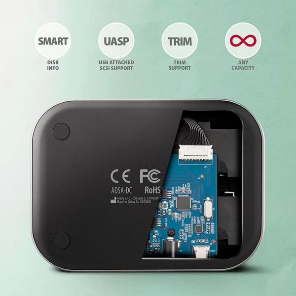 AXAGON ADSA-DC SSD/HDD dokovacia stanica pre SSD/HDD disky - Externé boxy - Obrázok I4P2000J01