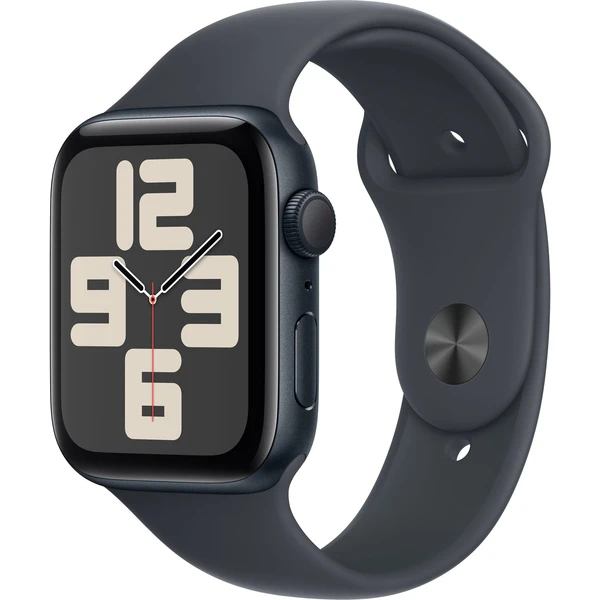 Apple Watch SE (2024) 40mm Temne atramentový hliník s atramentovým športovým remienkom M/L - Inteligentné hodinky - Hlavný obrázok