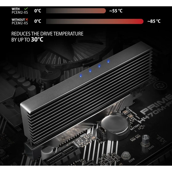 AXAGON PCEM2-XS PCIe x16 M.2 NVMe M-key slot adaptér - Radiče - Obrázok I5W3000L01