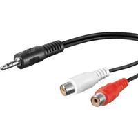 PremiumCord kábel Jack 3,5mm-2xCINCH M/F 0,2m - Káble a redukcie