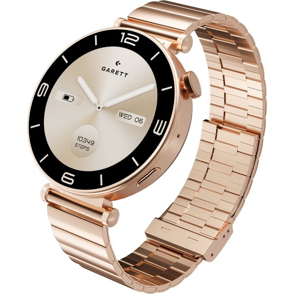 E-shop Garett Smartwatch ružovo zlatá pevná oceľ