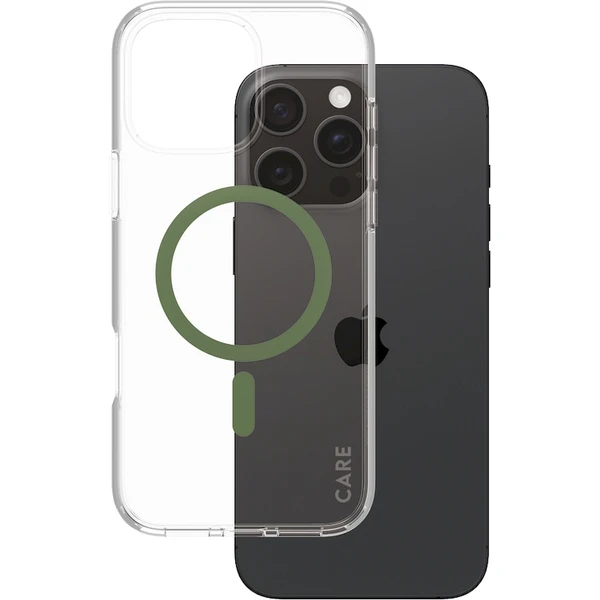 PanzerGlass® CARE kryt Apple iPhone 16 Pro Max MagSafe Urban Combat číry/zelený - Puzdra - Obrázok I708000P01