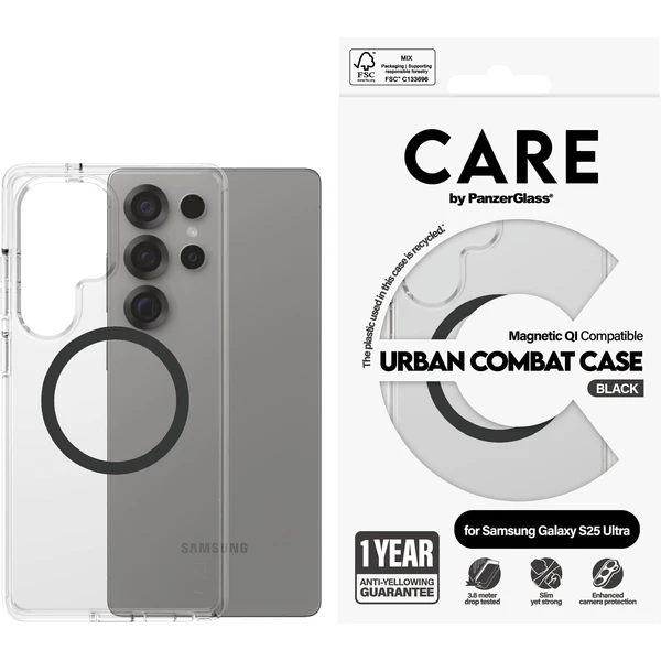 PanzerGlass® CARE kryt Samsung Galaxy S25 Ultra Urban Combat číry/čierny QI - Puzdra - Obrázok I7FC000J01