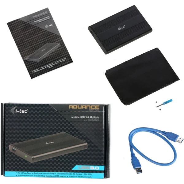 i-tec MYSAFE AluBasic 2,5" USB 3.0 SATA externý box - Externé boxy - Obrázok I7JWE00101