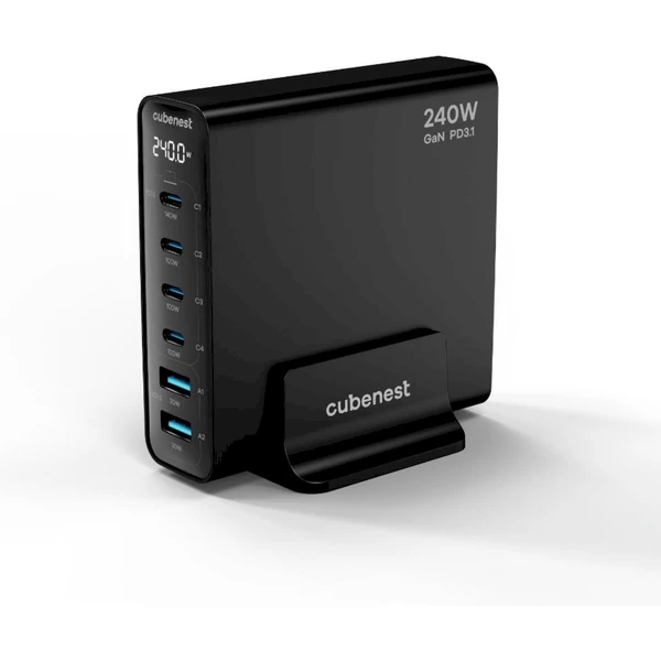 CubeNest S6D0 GaN nabíjacia stanica s Power Delivery 3.1. (240W) čierna - Nabíjačky - Obrázok I7S8000J01