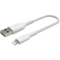Belkin BOOST Charge Braided Lightning/USB-A odolný kábel, 15cm, biely - Káble